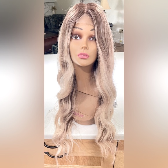 HAIR. 27” Wavy, Long Layers, Center Part, Ombre Light Brown to Ash Blonde - Picture 13 of 13